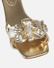 Miray Gold Flower Flat Slides