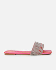 Bethan Orange Ombre Diamante Flat Sandals