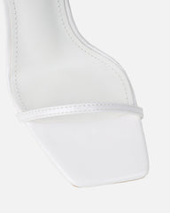 Apple White Patent Flared Heeled Sandals