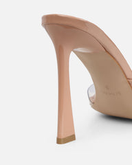 Daisha Nude Patent Clear Heeled Sandals