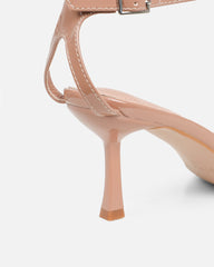 Anha Nude Patent Diamante Knot Heeled Sandals