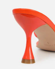 Aubrianna Orange Mid Heeled Sandals