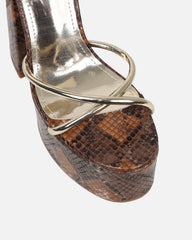 Keoni Beige Snake Platform Sandals