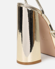 Keoni Gold Mirror Platform Sandals