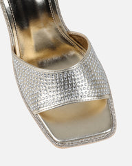 Birdie Gold Metallic Diamante Mules