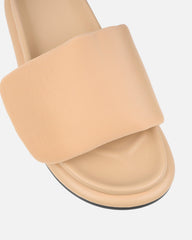 Cactus Beige Padded Slider Sandals
