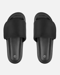 Cactus Black Padded Slider Sandals