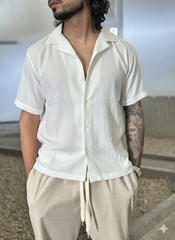 Camisa seda cuello polo