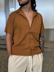 Camisa seda cuello polo