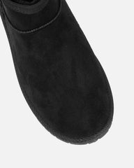 Cari Black Faux Suede Ultra Low Boots