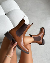 Walter Tan Flat ankle boots