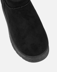 Cori Black Faux Suede Flatform Boots