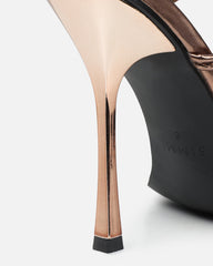 Cemile Bronze Metallic Braided Heeled Sandals