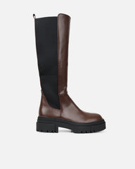 Bernard Brown Chunky Knee Boots