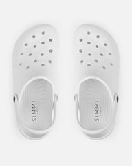 Cruz White Moulded Flat Clogs