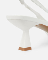 Ardenne White Diamante Low Court Heeled Shoes