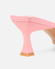 Dallyn Pink Patent Mule Heeled Sandals