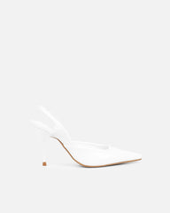 Darcia White Box Sling Back Court Shoes