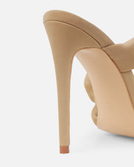 Dio Nude Lycra Pointed Toe Heeled Sandals