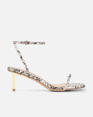 Devon Beige Snake Low Heeled Sandals