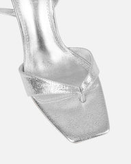 Ebba silver crackle heeled sandals