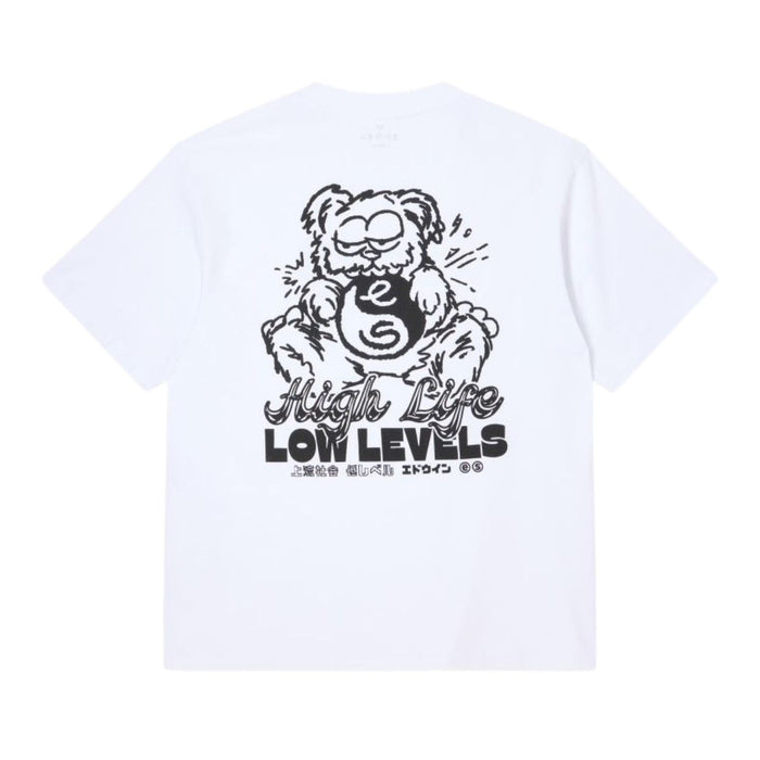 Edwin High Bear T-Shirt White Garment Washed
