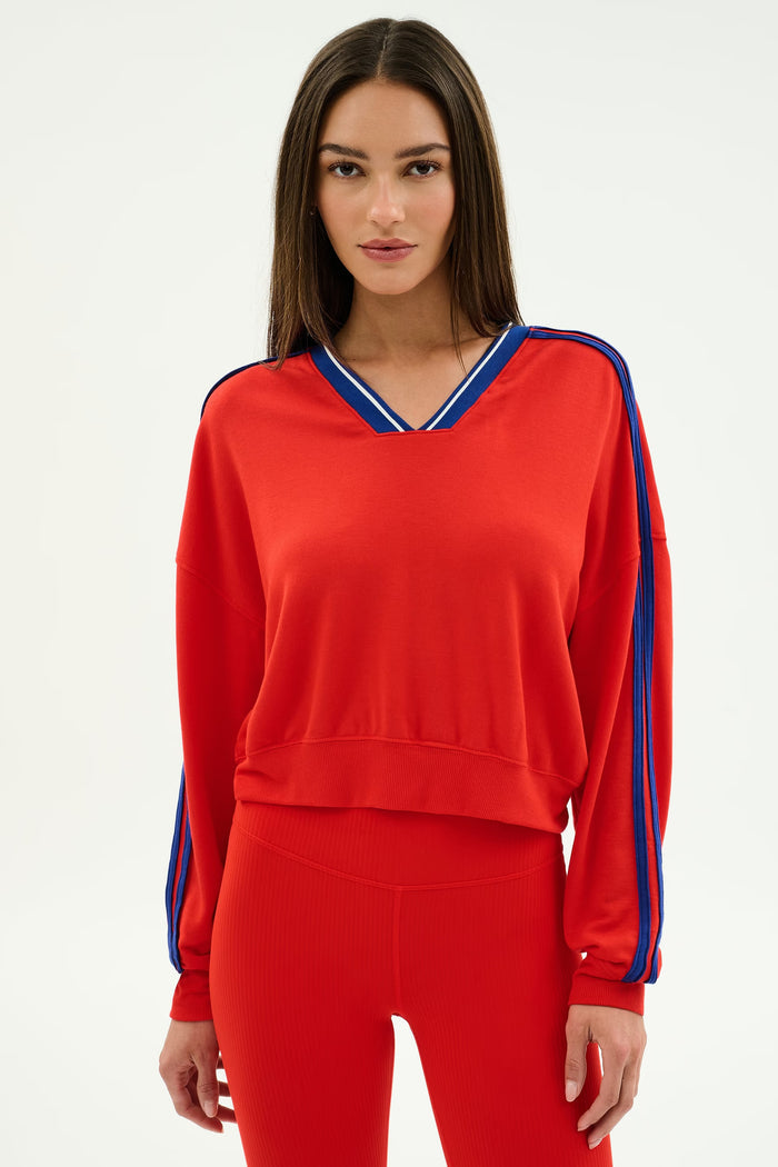 Ellie Fleece V Neck Sweatshirt