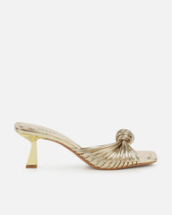 Erina Gold Metallic Knot Detail Mules