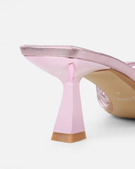 Erina Pink Metallic Knot Detail Mules