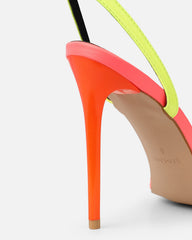 Estafaniaa Neon Mix Stiletto Sandals