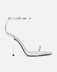 Dosia Silver Snake Effect Two Part Sandals