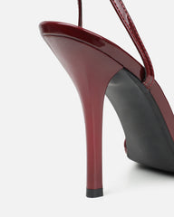 Faron Burgundy Patent Bow Detail Heeled Sandals