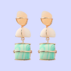 Ethnic Fusion Frosted Resin Earrings