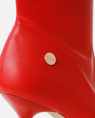Fabbian Red Stretch Heeled Knee High Boots