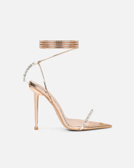 Felicity Gold Mirror Snake Diamante Heels