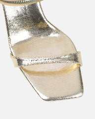 Fenya Gold Lizard Effect Spiral Heeled Sandals