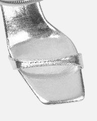 Fenya Silver Lizard Effect Spiral Heeled Sandals