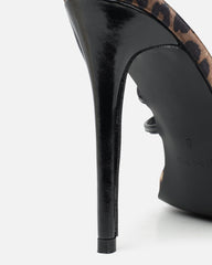 Giana Leopard Mix Lace Up Heeled Sandals