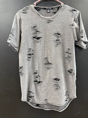 Grey Distressed Rustic Dime short-sleeve crewneck t-shirt size small