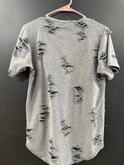 Grey Distressed Rustic Dime short-sleeve crewneck t-shirt size small