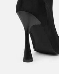 Arnold Black Stretch Ankle Boots