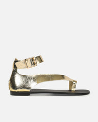 Gypsy Gold Metallic Toe Loop Flat Sandals