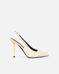 Indira Stone Croc Effect Slingback Court Shoes