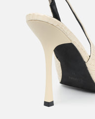 Indira Stone Croc Effect Slingback Court Shoes