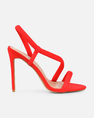 Harli Red Lycra Padded Heeled Sandals
