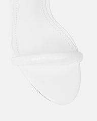 Harika White Snake Chain Detail Heeled Sandals