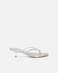 Haylen Silver Metallic Knotted Mules