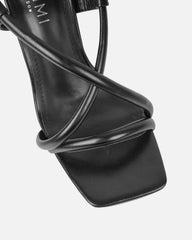 Hazal Black Mid Heeled Sandals