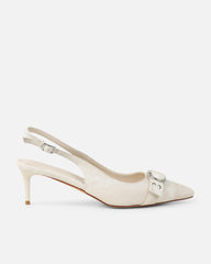 Garnet Oat Denim Low Court Shoes