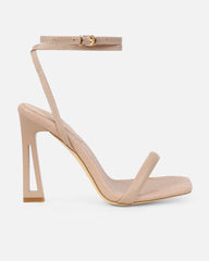 Inara Nude Sculptural Heeled Sandals